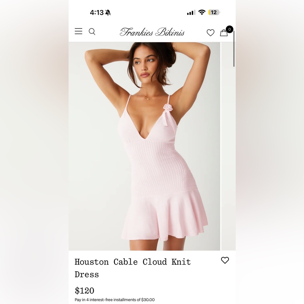Frankie's Bikinis Light Pink Knit Mini Dress